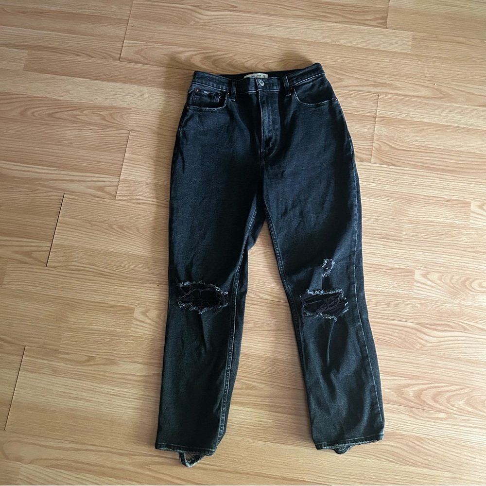 Abercrombie & Fitch Black Straight Leg Jeans